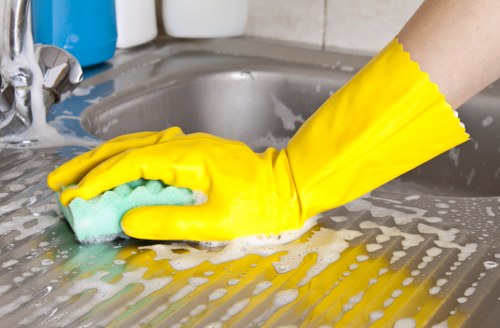 Local cleaning team preparing a Barnes flat after building work is complete