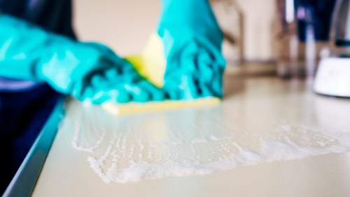 Professional post-construction cleaning in a Barnes property with detailed surface care