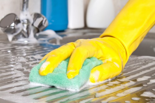 Deep cleaning of tiled hard flooring in a Barnes property